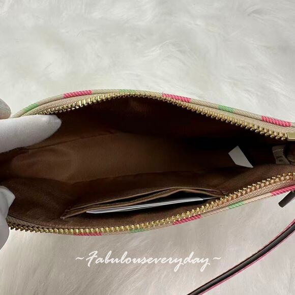 Coach Nolita 19 With Plaid Print Bag Wristlet Purse In Pink Multi CBK65 NWT - Picture 6 of 8